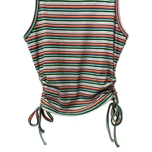 Freshman Tank Top Sleeveless Drawstring Side Ribbed Striped Multicolor W XS NWOT thumbnail 4