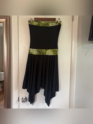 MKM Designs Y2K Strapless Dress. Black and Green Cheetah. Size: Small. thumbnail 4