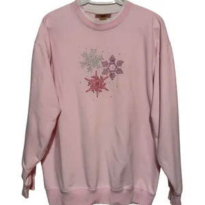 M&C Sportswear Women's Pink Embroidered Snowflake Sweatshirt Size XL thumbnail 1