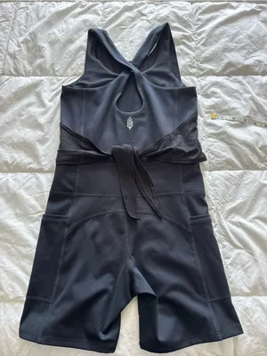 Free People Black Racerback Runner Runsie Athletic Onesie Romper XS NWOT thumbnail 7