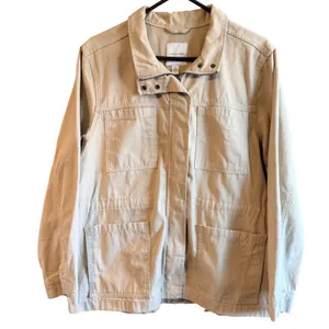 Vintage America XL Light Khaki Heavy Canvas Barn Utility Field Jacket Zip Snap thumbnail 2