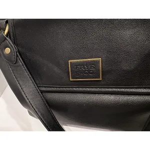 FRYE AND CO. Black Satchel Double Handles Detachable Strap Zipper Brass Hardware thumbnail 7