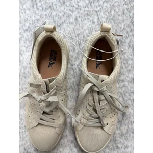 Eddie Bauer Womens Knit Sneakers‎ Taupe Lace Up Mesh Walking Shoes 318898 Size 6 thumbnail 2