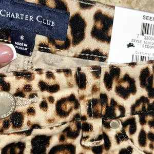 Charter Club Leopard Print Straight Leg Pants(Size 6) thumbnail 9