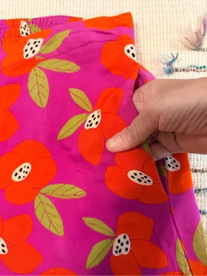 Compañía Fantástica Womens Printed Floral Wide Leg Pants Pink Orange Multi Boho thumbnail 9