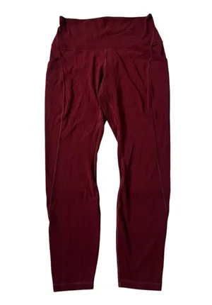Lululemon Maroon Stretch Yoga Athletic Leggings Women Size 8 | 58-8 thumbnail 1