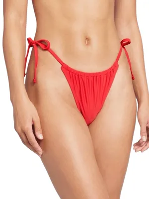 Wild Fable high‎ leg cheeky tie bikini bottoms red size medium thumbnail 1