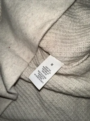 aerie Cream Waffle-Knit Hooded Pullover size medium thumbnail 3