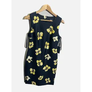 Tommy Hilfiger Sheath Dress Womens 6 Navy Yellow Floral Scuba A9SS4Z2A Preppy thumbnail 3