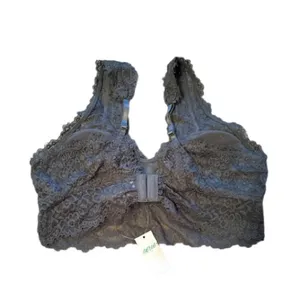 Aerie Real Good Gray Floral Lace Padded Bra Sz M‎ NEW thumbnail 2
