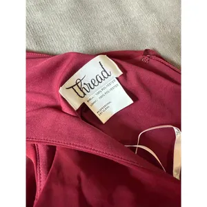 NWT‎ THREAD Bridesmaid Ines Chiffon Sleeveless Gown Burgundy Dessy Size 12 R thumbnail 11