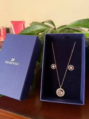 Swarovski Rose Gold Necklace and Earring Set thumbnail 2