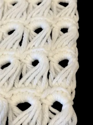 Handmade Vintage Hand Crochet Shawl Wrap Open Knit White Fringe thumbnail 6