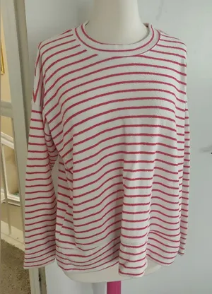 Aerie Red/White Stripe Fleece thumbnail 1