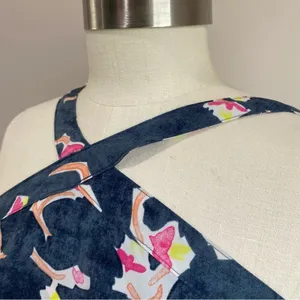 CAbi Aurora Maxi Dress Blue Abstract Halter Neck Sleeveless Boho Size 6‎ thumbnail 4