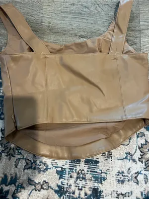 Abercrombie Brown Faux-Leather Corset Tank Top - Women thumbnail 8