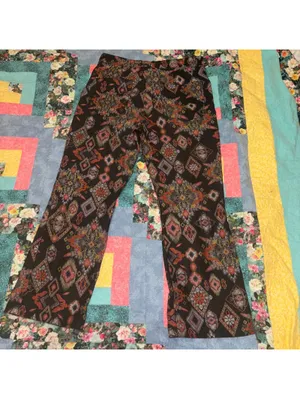 Zara Women's M Aztec Patterned Multi Colored Pants Comfort Stretch thumbnail 3