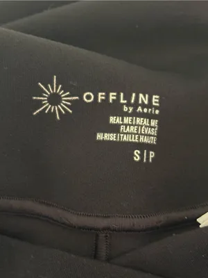 SET Aerie Offline Real Me Low Key Tank and Crossover Flare Pants in Black thumbnail 7