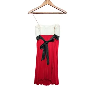 Sweet Storm Women Large Colorblock Mini Dress Red‎ Black Studded Empire Waist thumbnail 3