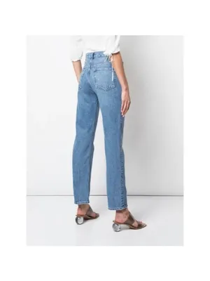 NWT Reformation Cynthia High Rise Straight Leg Jean 30 Mykonos Relaxed Blue thumbnail 4