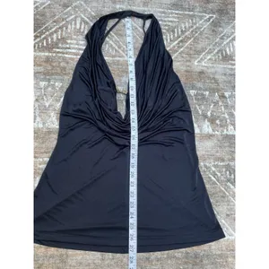 Indie Sleaze Fairy Grunge Y2K Slinky Satin Halter Cowl Tunic Top VS Very Sexy M thumbnail 12