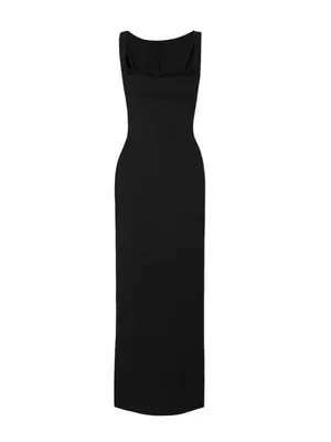 SKIMS - Soft Lounge Lace Scoop Neck Long Dress Onyx Black Sz L thumbnail 3