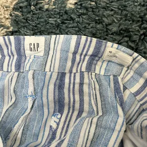 GAP Blue and White Striped Wide Leg Pants thumbnail 2