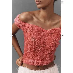 Anthropologie Maeve Off-Shoulder Rosette Top thumbnail 2