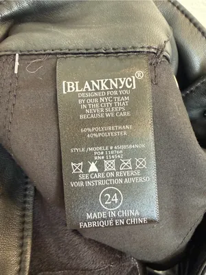 NWT BlankNYC Lonestar Black Faux Leather Shorts 24 thumbnail 7