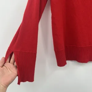 Women's Red Sweater Bianco & Blu Merino Wool Blend Christmas Bright Italy Relax thumbnail 3