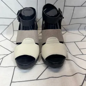 Sorel Joanie Wedge Sandals 10‎ Black Snake Embossed Leather Ankle Strap NL2852 thumbnail 7