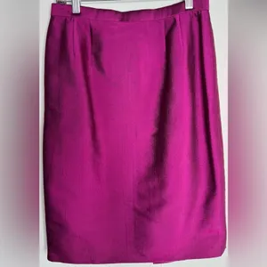 Badgley Mischka Fuchsia Skirt Suit Set Crystal Button Blazer Pencil Skirt Sz 10 thumbnail 13