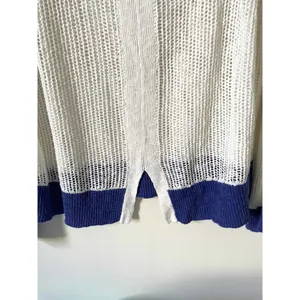 Soft Surroundings Linen Blend Lightweight Sweater White Purple Size XL thumbnail 4