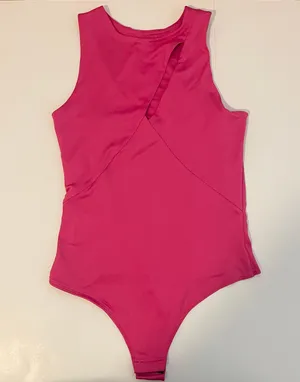 NWOT Hot Pink Cutout Bodysuit thumbnail 1