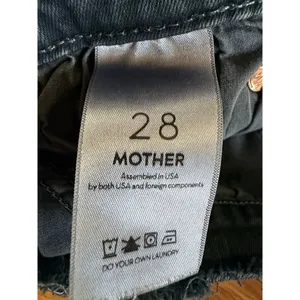 MOTHER The Double Fray Charmer Skinny Jeans Faded Black Distressed Size 28‎ thumbnail 5