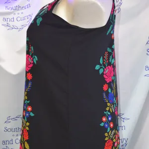 Xhilaration Spaghetti Strap Dress, Floral Pattern on Black Size XL thumbnail 3
