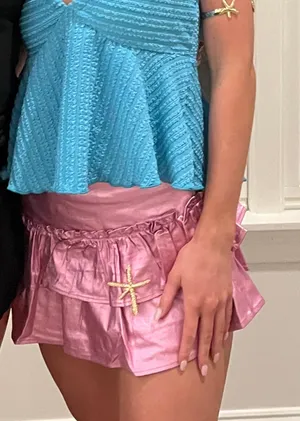 Forever 21 pink ruffle mini skirt size xs thumbnail 3