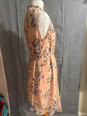 Pinkblush Peach Floral Halter Midi Dress thumbnail 12