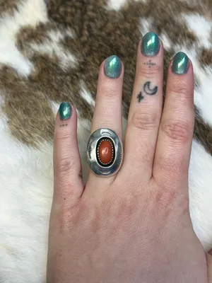 Orange Sterling Silver Ring thumbnail 4