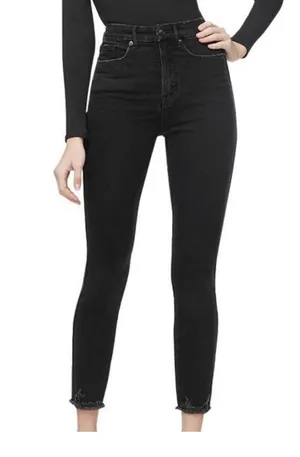 good waist crop black jeans sz 00/24 thumbnail 1