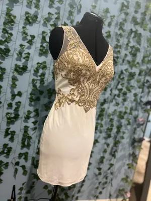 Narianna White & Gold Homecoming Dress thumbnail 3