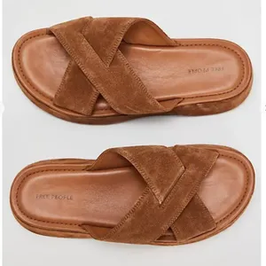 NWOT Free People Asbury Flatform Sandals in Cognac Suede thumbnail 3