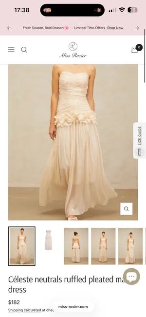 Miss Rosier Cream Dress Tan Size M thumbnail 2
