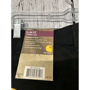 NWT Carhartt Women’s Crawford Rugged Flex Slim Fit Pant - Black / Size 16 Tall thumbnail 4