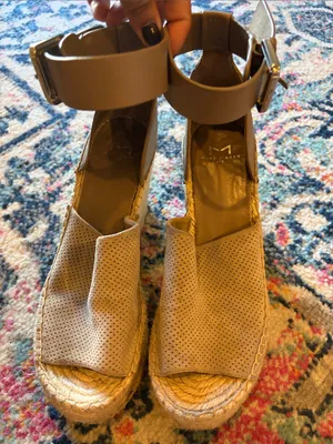 Marc Fisher mladyne Taupe Wedge Espadrille Sandals with Ankle Strap 9 thumbnail 4