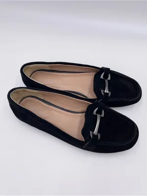 I Love Comfort Memo Tech Driving Loafers Flats Size 9.5 Black Suede Leather Shoe thumbnail 2