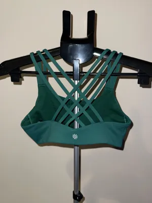 Athleta green Strappy small sports bra thumbnail 3
