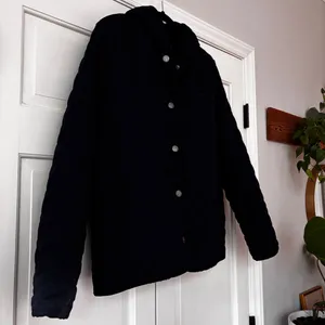 Jeep Navy Blue Quilted Hooded Jacket Fuzzy‎ Soft Lining Size Large Coat Logo VTG thumbnail 3