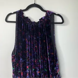 Ramy Brook silk velvet velour floral‎ Dolores halter mini dress size 14 party thumbnail 4