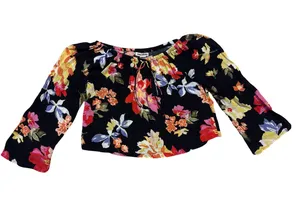 Billabong Floral Multi-Color Drawstring Top thumbnail 1